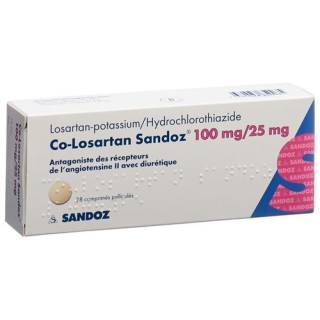 CO Losartan Sandoz 100/25 mg 28 filmtablets CO Losartan Sandoz 100/25 mg 28 filmtablets
