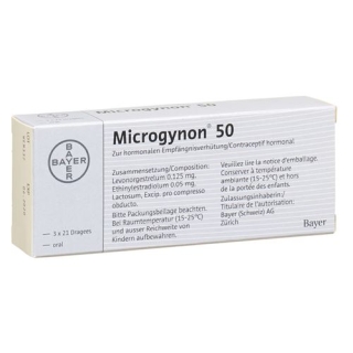 Микрогинон 50 мг 3 x 21 драже Микрогинон 50 мг 3 x 21 драже