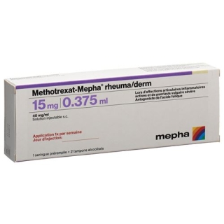 Метотрексат Мефа Ревма/Дерм 15 мг / 0,375 мл 1 предварительно заполненный шприц 0,375 мл Метотрексат Мефа Ревма/Дерм 15 мг / 0,375 мл 1 предварительно заполненный шприц 0,375 мл