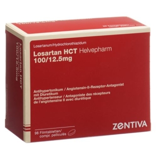 Losartan HCT Helvepharm 100/12.5 mg 98 filmtablets Losartan HCT Helvepharm 100/12.5 mg 98 filmtablets
