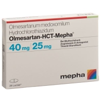 Олмесартан ГХТ Мефа 40 мг / 25 мг 28 таблеток покрытых оболочкой Олмесартан ГХТ Мефа 40 мг / 25 мг 28 таблеток покрытых оболочкой