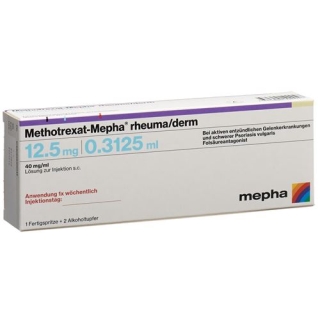Метотрексат Мефа Ревма/Дерм 12,5 мг / 0,325 мл 1 предварительно заполненный шприц 0,325 мл Метотрексат Мефа Ревма/Дерм 12,5 мг / 0,325 мл 1 предварительно заполненный шприц 0,325 мл