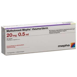 Метотрексат Мефа Ревма/Дерм 20 мг / 0,5 мл 1 предварительно заполненный шприц 0,5 мл Метотрексат Мефа Ревма/Дерм 20 мг / 0,5 мл 1 предварительно заполненный шприц 0,5 мл