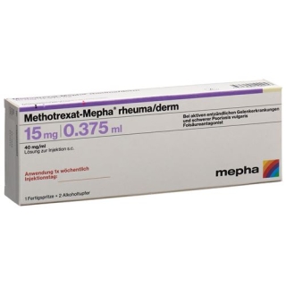Метотрексат Мефа Ревма/Дерм 15 мг / 0,375 мл 1 предварительно заполненный шприц 0,375 мл Метотрексат Мефа Ревма/Дерм 15 мг / 0,375 мл 1 предварительно заполненный шприц 0,375 мл