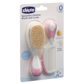 Chicco Kamm und Burste Naturborsten Pink 0m+ Chicco Kamm und Burste Naturborsten Pink 0m+