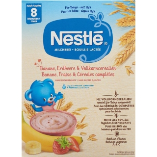 Молочная каша Nestl&eacute; Банан Клубника и цельнозерновые хлопья 8 месяцев 450 г
