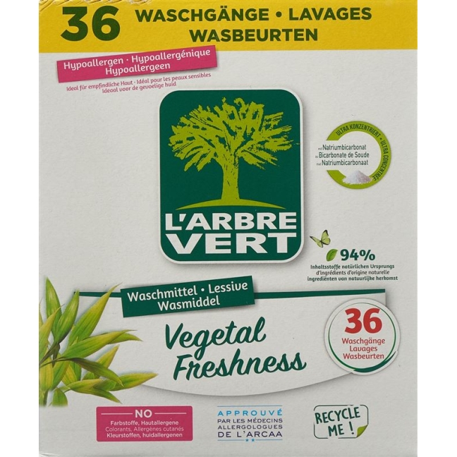 Стиральный порошок L'ARBRE VERT Vegetal Fresh