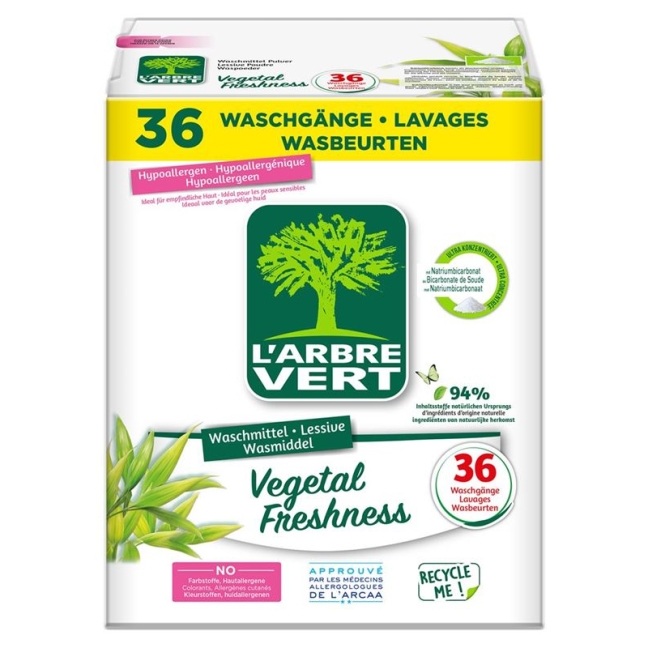 Стиральный порошок L'ARBRE VERT Vegetal Fresh