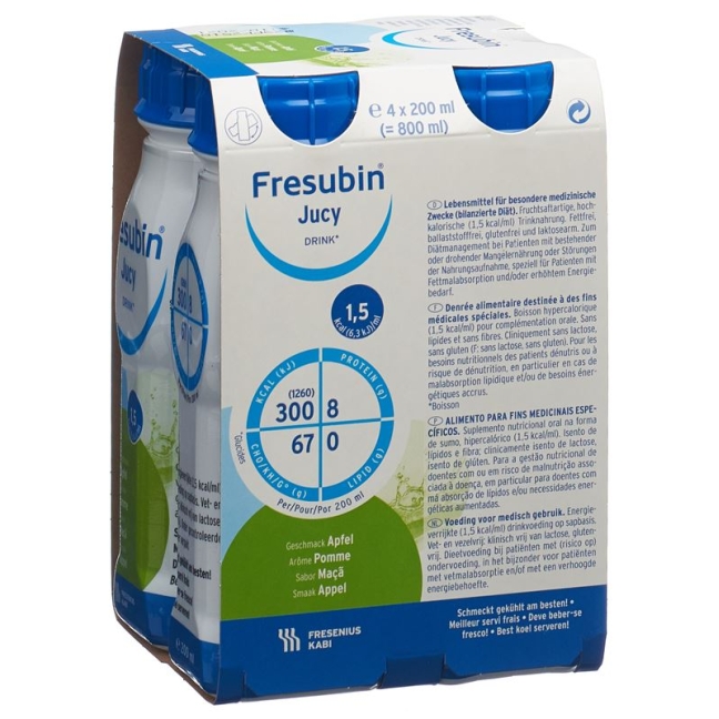 Fresubin Jucy Drink Apfel 4 Flatcap 200ml