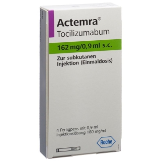 Actemra Injektionslösung 162mg/0.9ml Fertigpen 4 Stück Actemra Injektionslösung 162mg/0.9ml Fertigpen 4 Stück