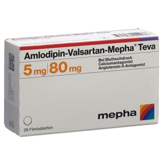 Amlodipin Valsartan Mepha Teva 5/80mg 28 Stück Amlodipin Valsartan Mepha Teva 5/80mg 28 Stück